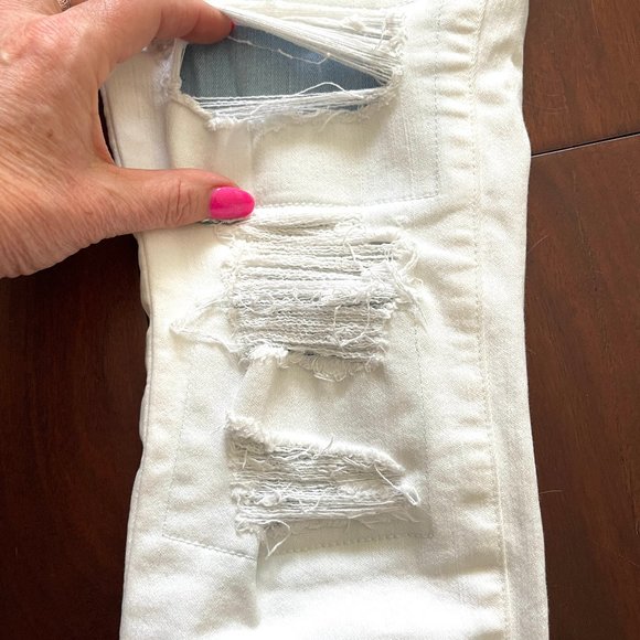 J BRAND  ripped distressed  STRETCHY WHITE SKINNY DENIM JEANS 26 - Picture 7 of 9